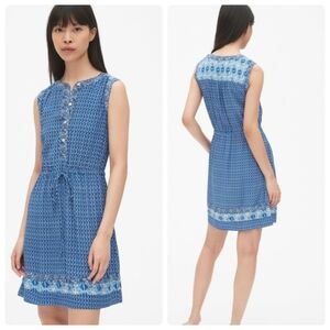 GAP Blue Patterned Sleeveless Dress Size Small